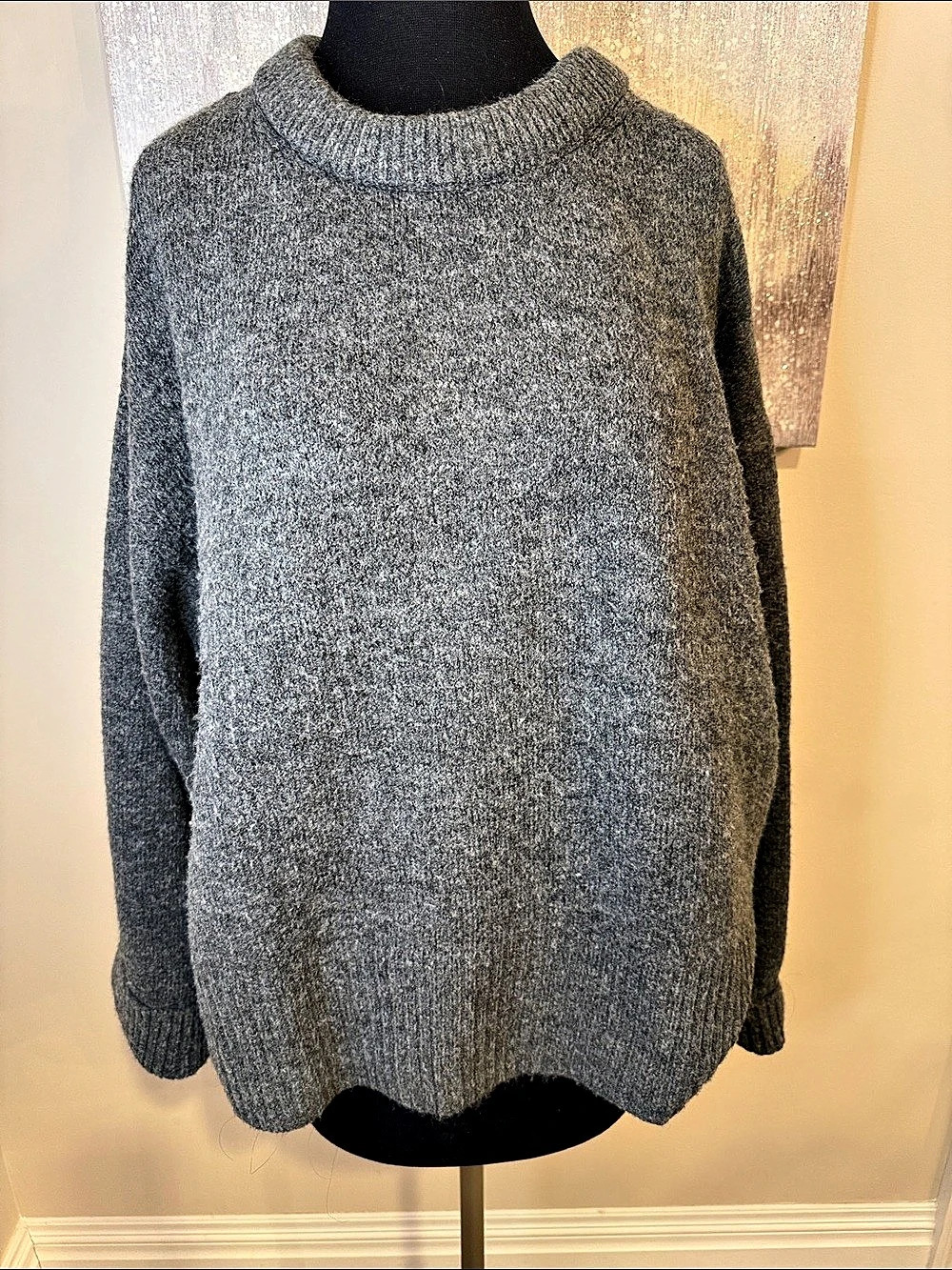 H&M Oversized Turtleneck Sweater Gray XL
